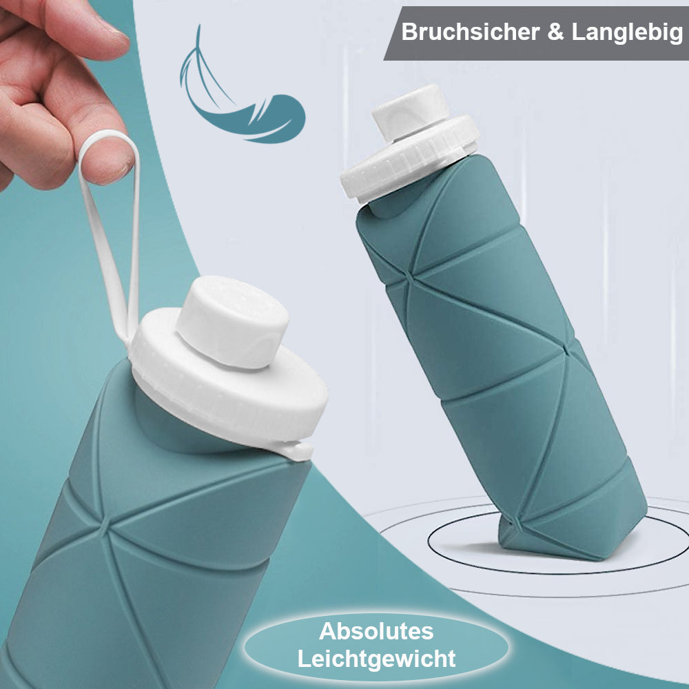 Faltbare Wasserflasche aus Silikon | 600ml, BPA-frei