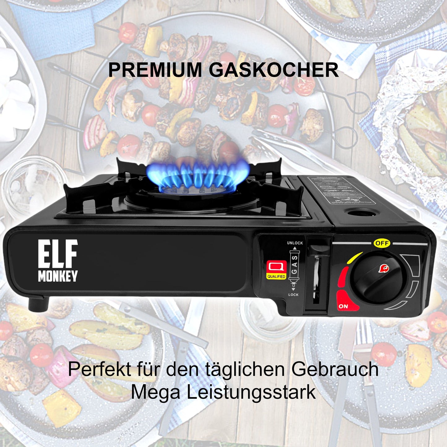 Gas cooker XL set | Stove + suitcase + gas cartridge